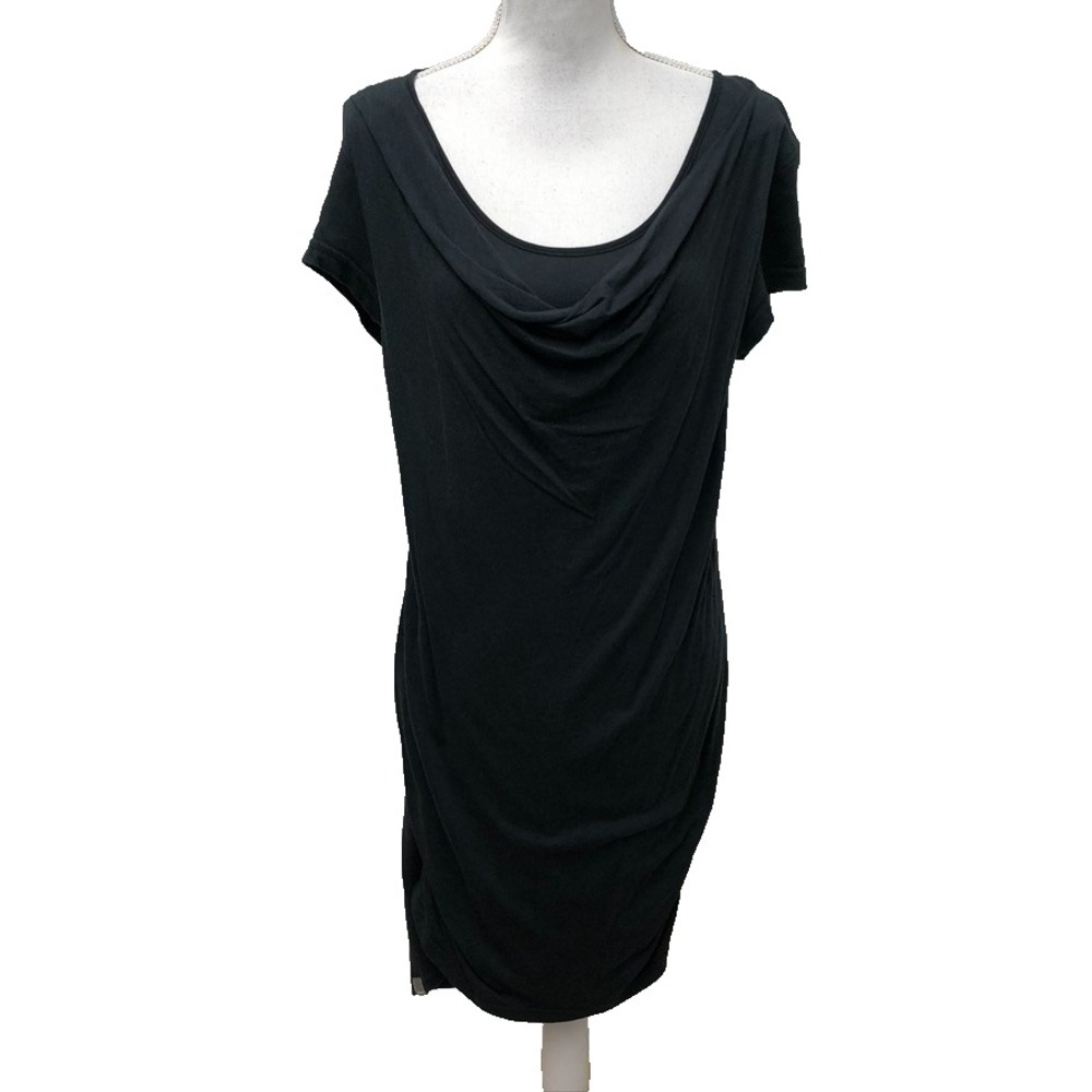 Bench Scoop Neck Body Con Dress Womens Large Black Layered Comfort LBD Active